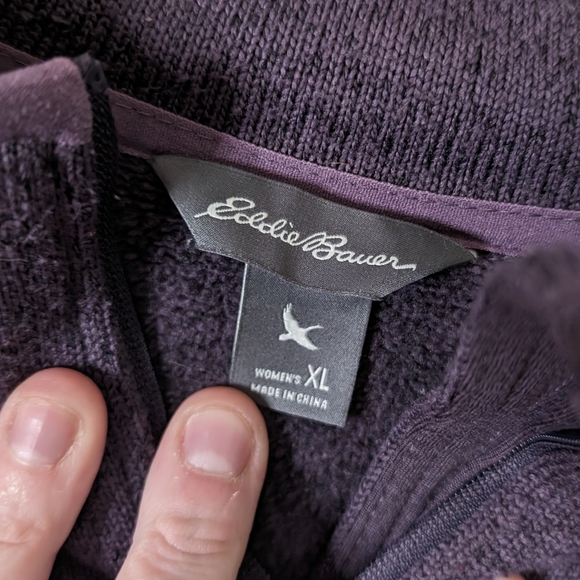 Eddie Bauer Jacket Women Medium Purple Fleece Basic Outdoor Hike Work XL - Picture 4 of 11